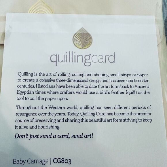 Quilling Card Baby Carriage Quill Paper Art Greeting Card - Picture 3 of 3